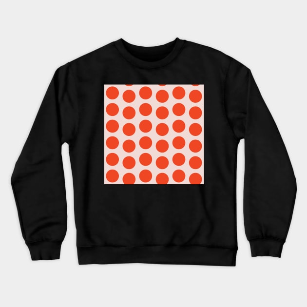 Pink Coral Polka Dot Offset Seamless Repeat Pattern Crewneck Sweatshirt by 2CreativeNomads